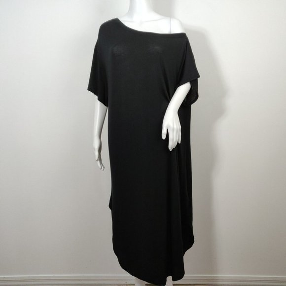 FREE PEOPLE Beach Tunic Midi Dress Size XS Black Stretch Slouchy Casual Relaxed - Picture 3 of 9